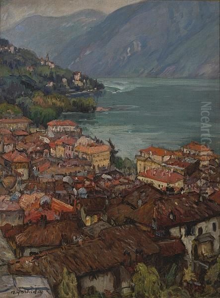 Dated 1925 Oil Painting by Hiroshi Yoshida