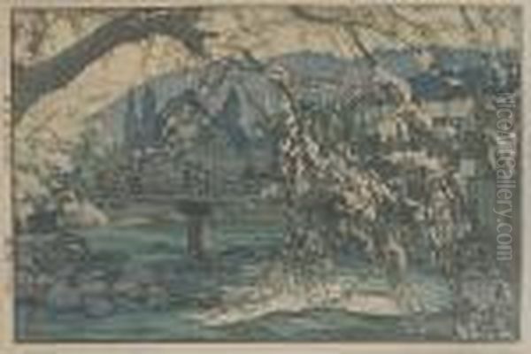 Three Modern Prints Oil Painting by Hiroshi Yoshida