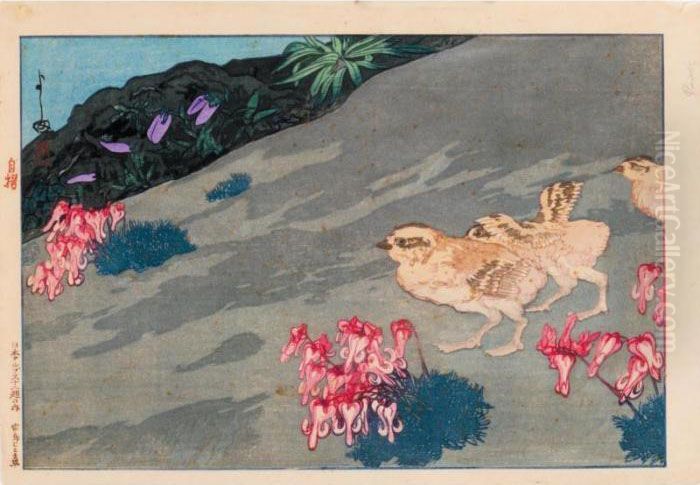 Raicho To Komagusa Oil Painting by Hiroshi Yoshida