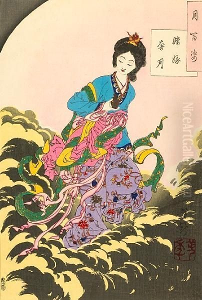 Oban Tate-e Oil Painting by Tsukioka Yoshitoshi