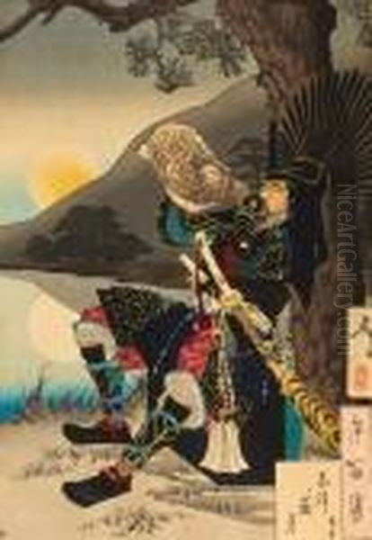 One Hundred Views Of The Moon Oil Painting by Tsukioka Yoshitoshi