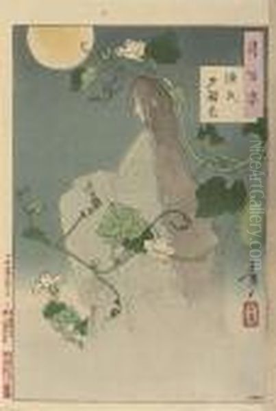 Tsuki Hyakushi Oil Painting by Tsukioka Yoshitoshi