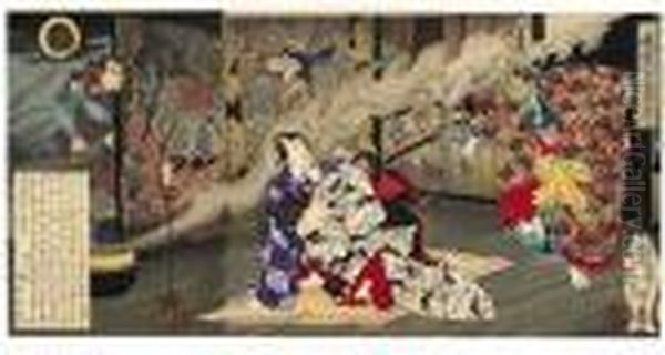 : Nise Murasaki Inaka Genji Oil Painting by Tsukioka Yoshitoshi
