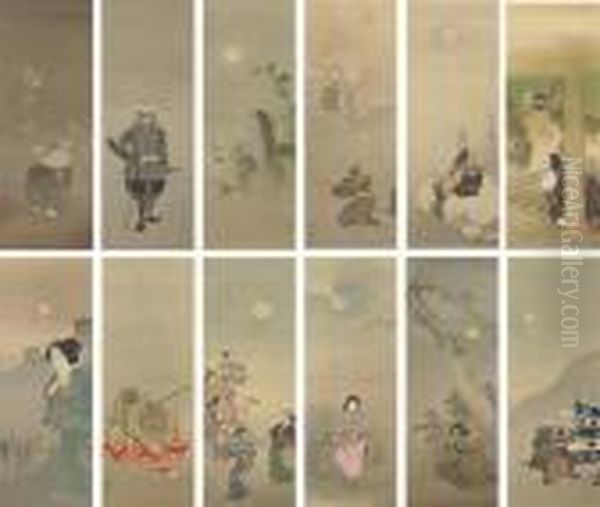 Tsuki Junidai Oil Painting by Tsukioka Yoshitoshi