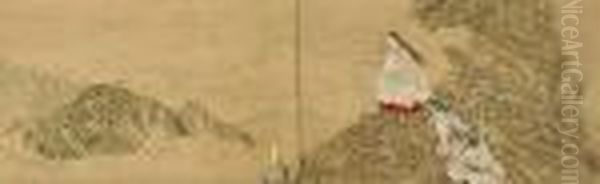 Tenson Korin Oil Painting by Tsukioka Yoshitoshi