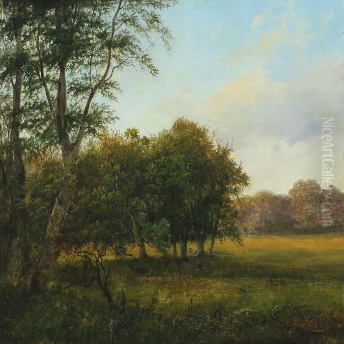 Summer's Day In The Forest Oil Painting by Christian Zacho