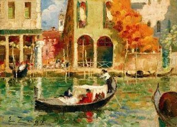 Canale Veneziano
Gondole A Venezia Oil Painting by Erma Zago