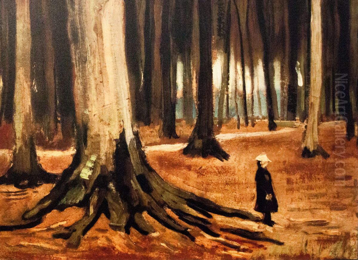 Girl in the Woods Oil Painting by Vincent Van Gogh