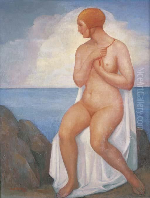 Banista En El Penon Blanco Oil Painting by Angel Zarraga Arguelles