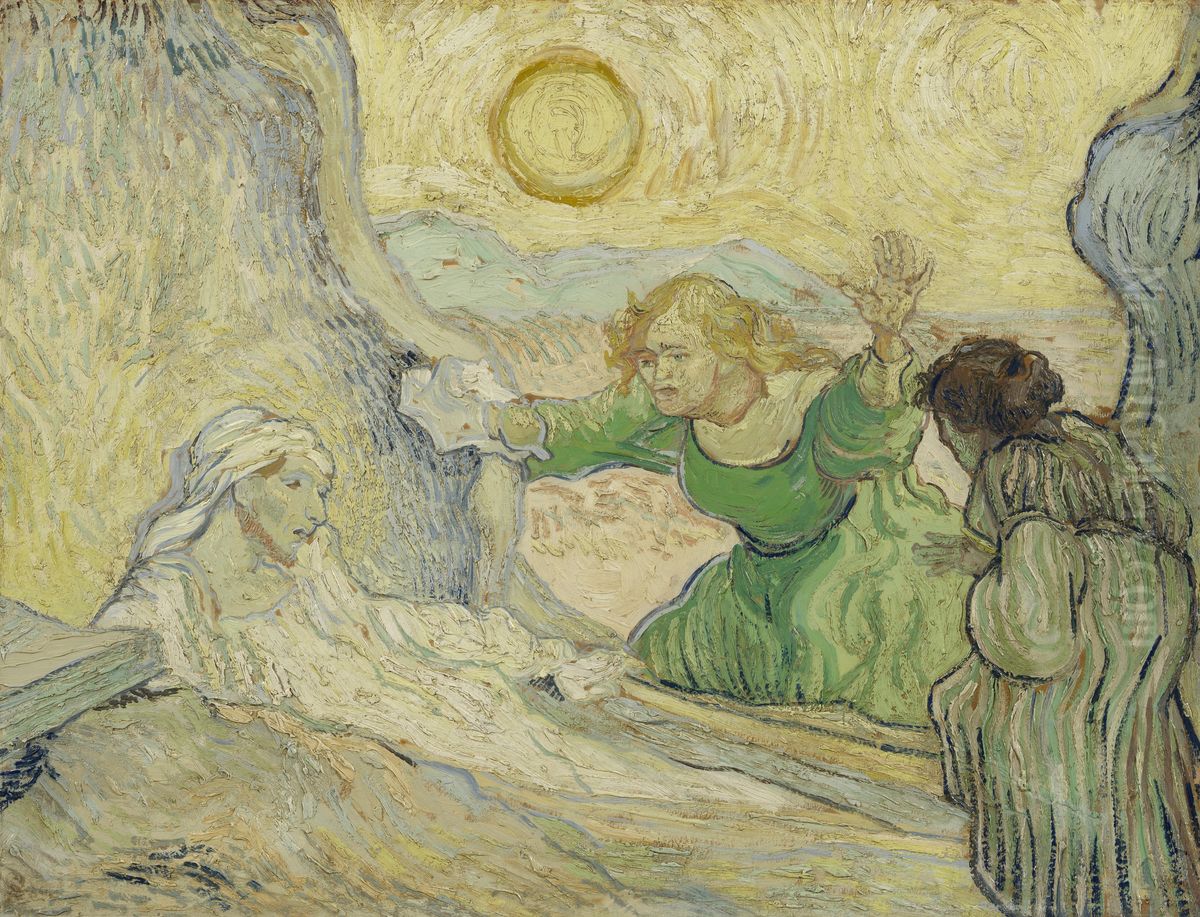 The Raising Of Lazarus (after Rembrandt) Oil Painting by Vincent Van Gogh