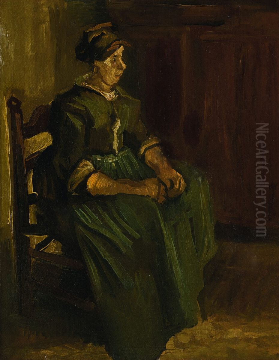 Peasant Woman Sitting On A Chair Oil Painting by Vincent Van Gogh