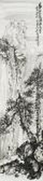 Su Dongpo Visiting Chengtian Temple At Night Oil Painting by Wang Zhen