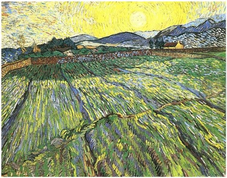 Enclosed Field With Rising Sun Oil Painting by Vincent Van Gogh