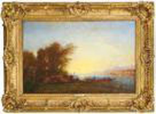 Istanbul, Vu De Scutarie . Oil Painting by Felix Ziem