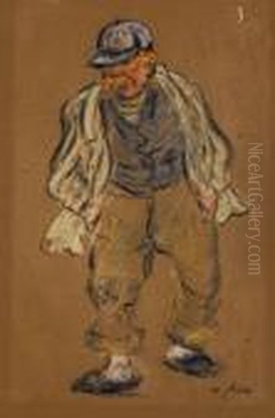 Schreitender Mann Oil Painting by Heinrich Zille