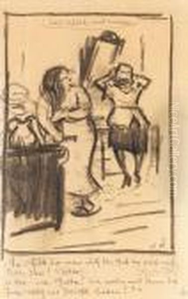 Das Madel Wird Besser Oil Painting by Heinrich Zille