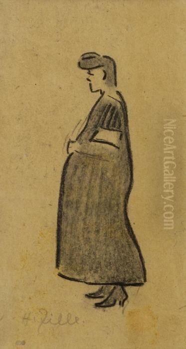 Schwangeres Madchen Oil Painting by Heinrich Zille