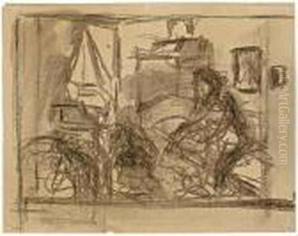 Berliner Schlafstube Oil Painting by Heinrich Zille