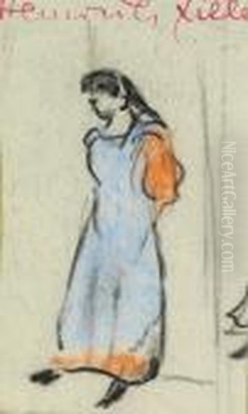 Berliner Kinder Oil Painting by Heinrich Zille