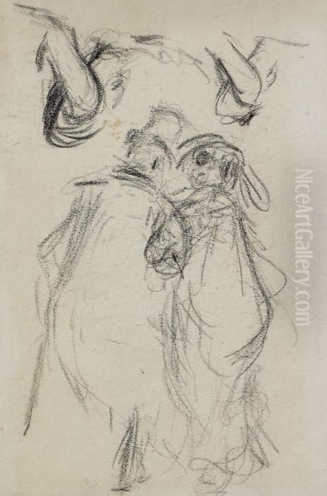 Paar In Ruckenansicht Oil Painting by Heinrich Zille