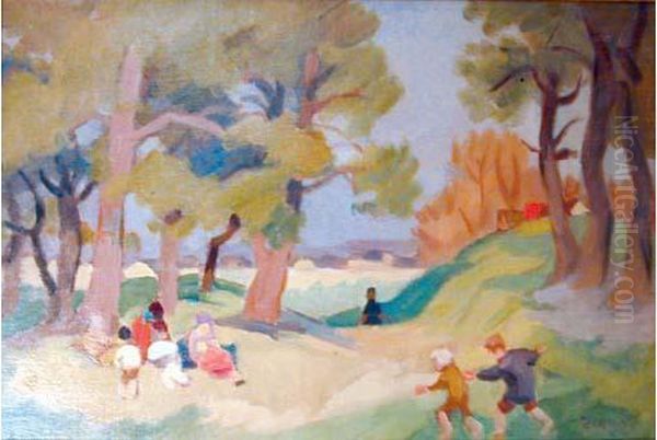 La Promenade Oil Painting by Jules Emile Zingg