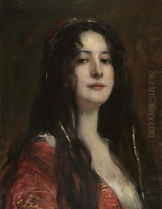 Turkisches Madchen Oil Painting by Fausto Zonaro