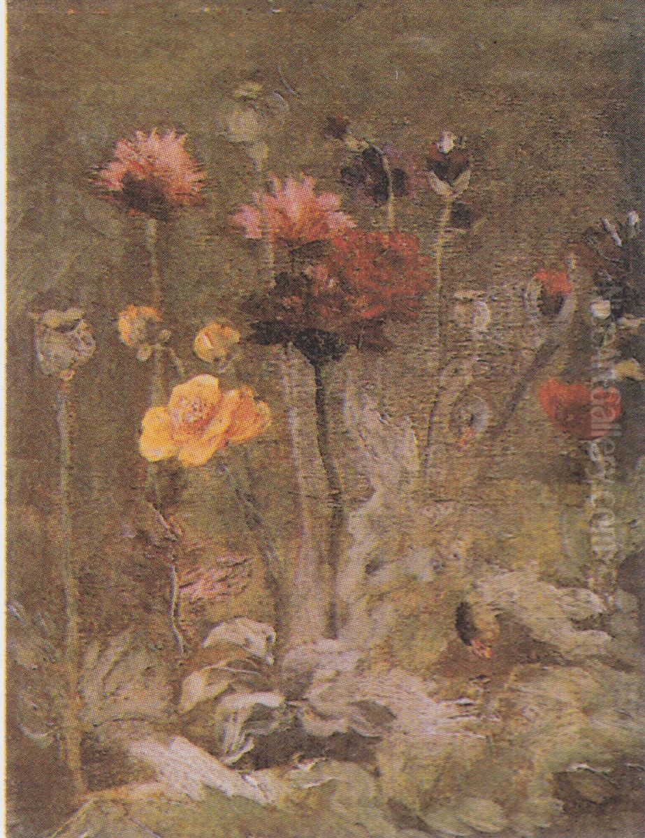 Still Life With Scabiosa And Ranunculus Oil Painting by Vincent Van Gogh
