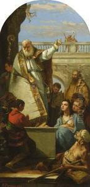 Wunder Des Hl. Patricius Von
 Irland. Oil Painting by Fausto Zonaro