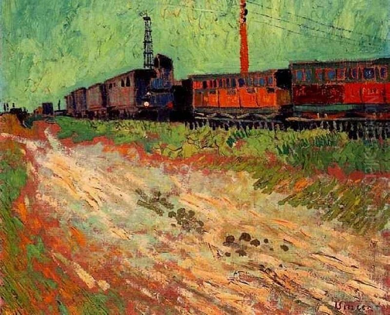 Railway Carriages Oil Painting by Vincent Van Gogh