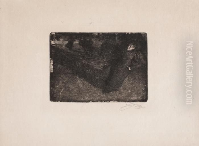 On The Ice Oil Painting by Anders Zorn