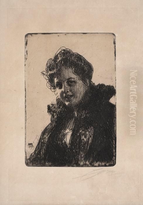 Mrs. 
Granberg Oil Painting by Anders Zorn