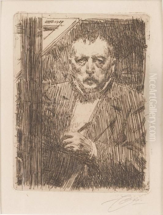 Sjalvportratt Oil Painting by Anders Zorn