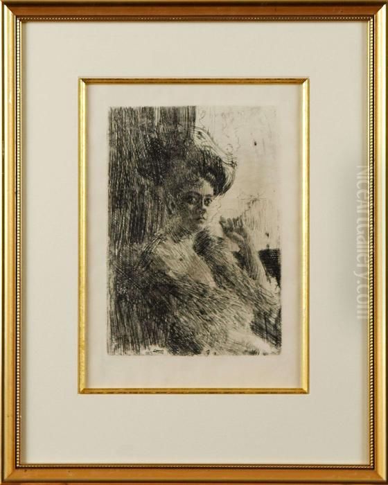 Portratt Av Betty Nansen Oil Painting by Anders Zorn