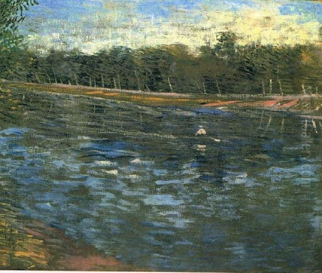 The Seine With A Rowing Boat Oil Painting by Vincent Van Gogh