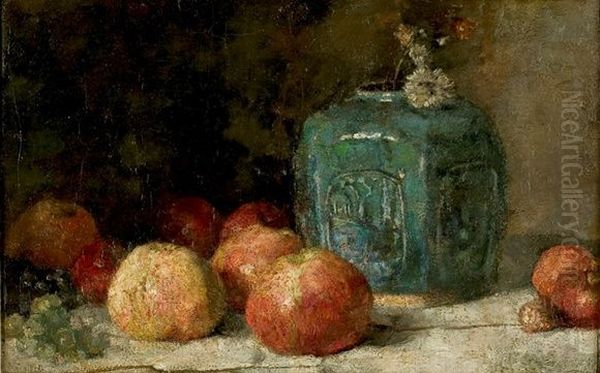 Still Life With Ginger Jar And Apples Oil Painting by Vincent Van Gogh