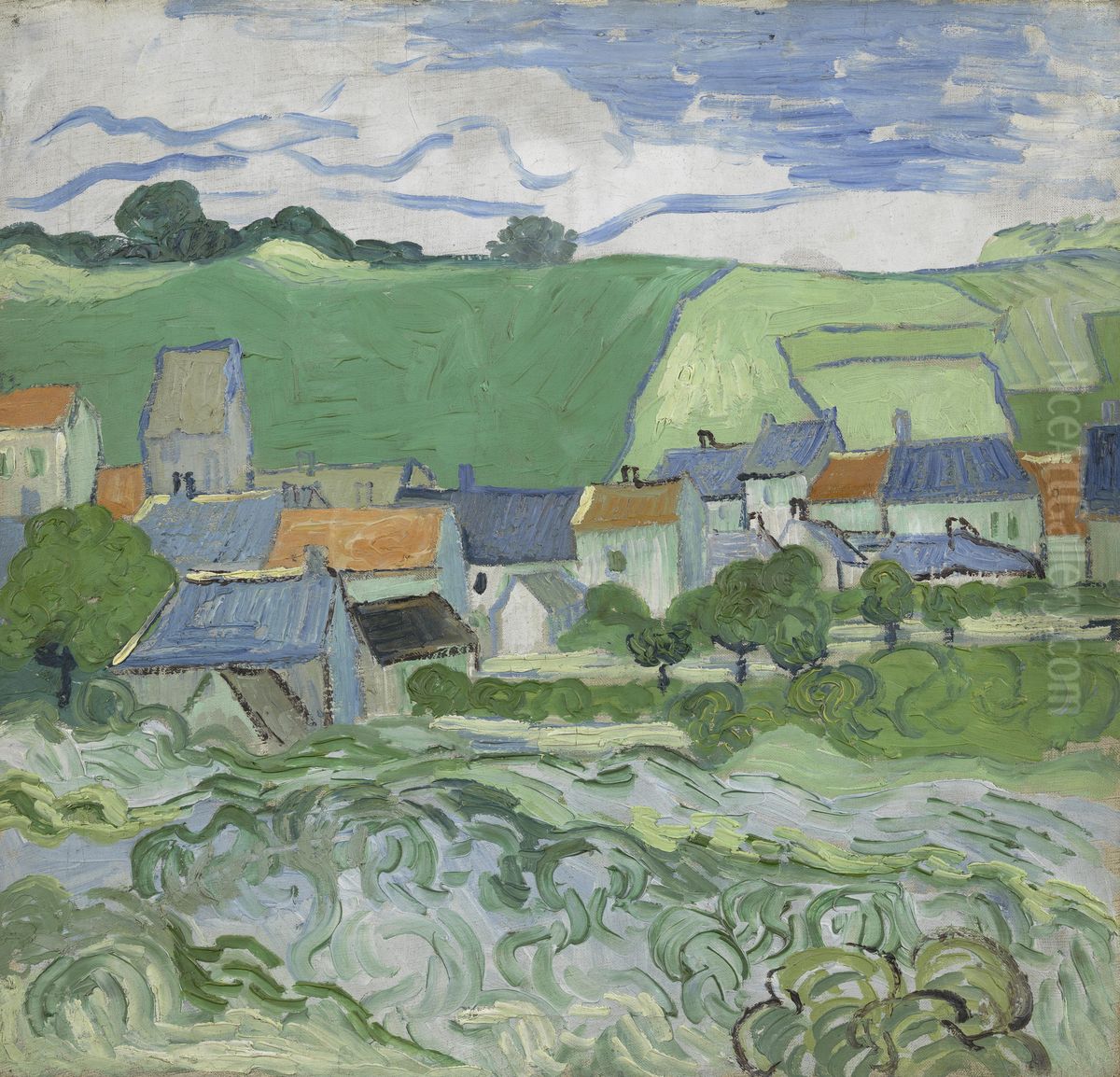 View Of Auvers Oil Painting by Vincent Van Gogh