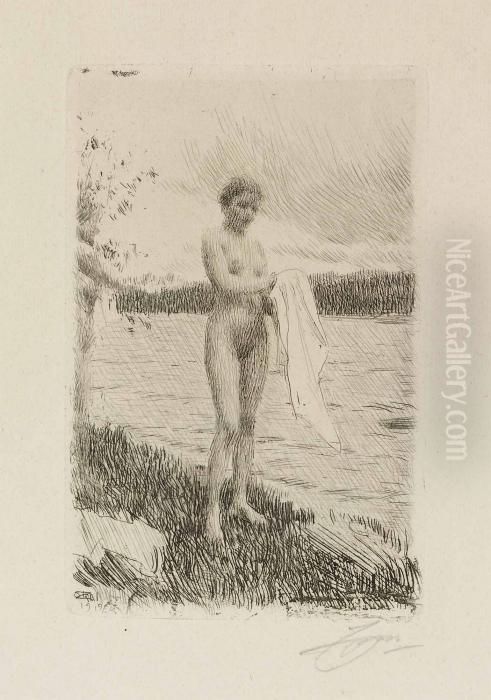 Dalalven Oil Painting by Anders Zorn