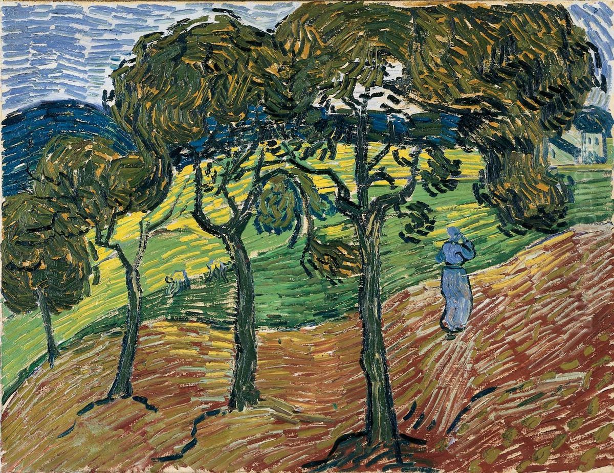 Landscape With Trees And Figures Oil Painting by Vincent Van Gogh