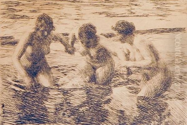 Mot Strommen 1919 Oil Painting by Anders Zorn