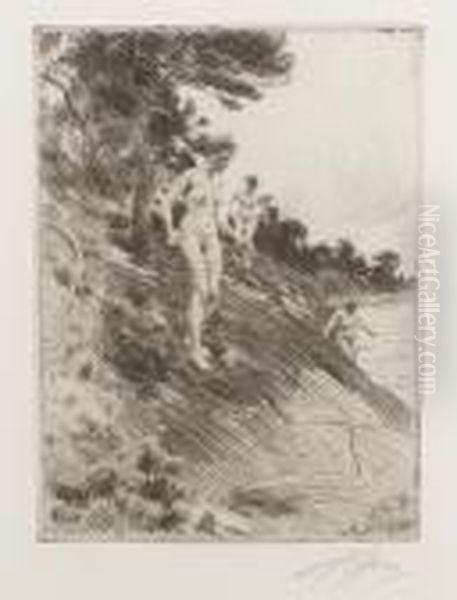 Frightened (asplund 248) Oil Painting by Anders Zorn