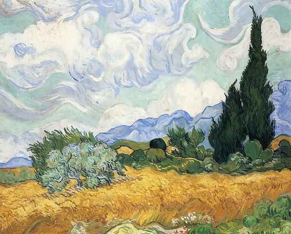 Wheatfield with Cypress I Oil Painting by Vincent Van Gogh