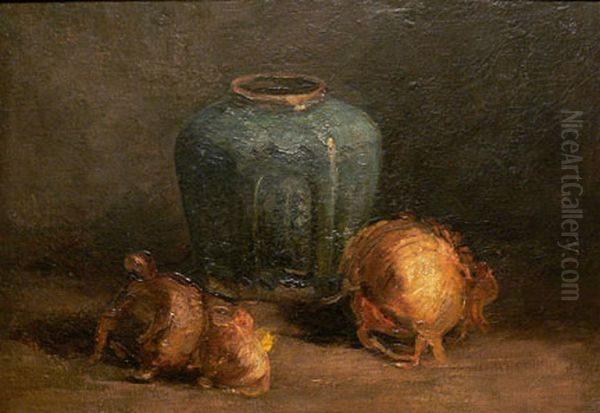 Still Life With Ginger Jar And Onions Oil Painting by Vincent Van Gogh
