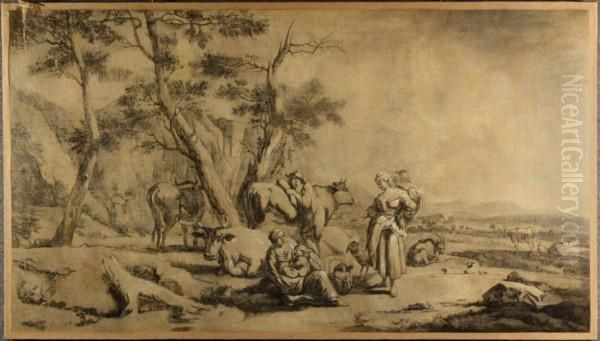 ''scena 
Pastorale''. Oil Painting by Francesco Zuccarelli