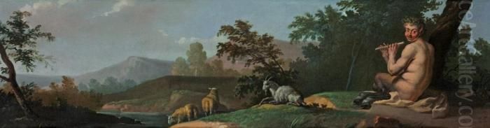 Arkadische Landschaft Mit Faun Oil Painting by Francesco Zuccarelli