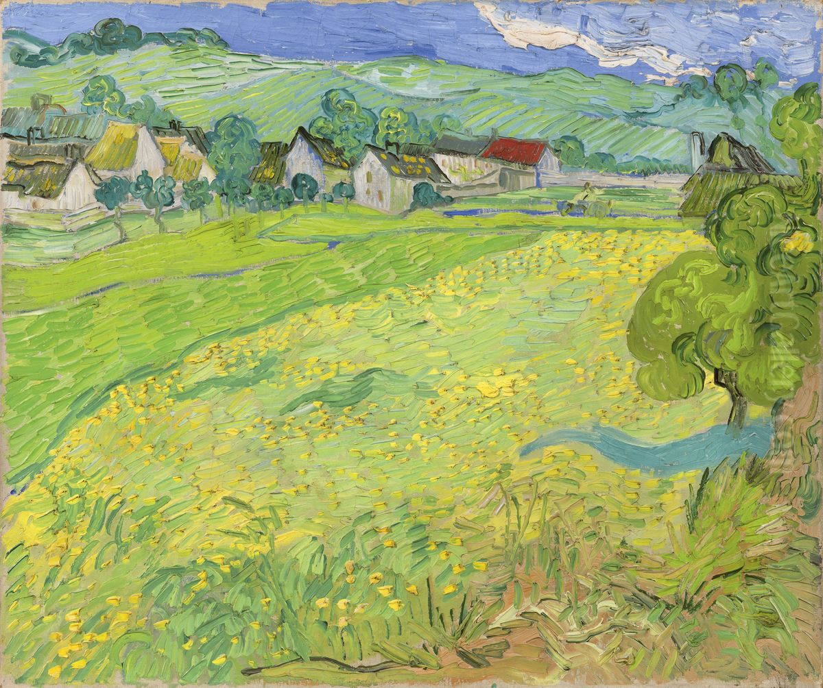 View Of Vessenots Near Auvers Oil Painting by Vincent Van Gogh