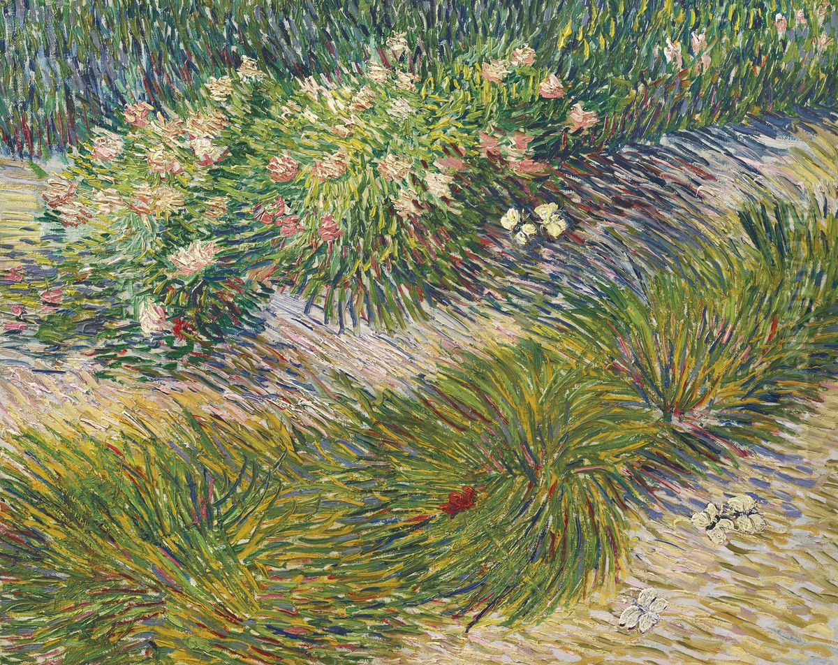 Grass And Butterflies Oil Painting by Vincent Van Gogh