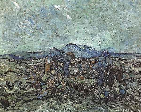 Peasants Lifting Potatoes Oil Painting by Vincent Van Gogh