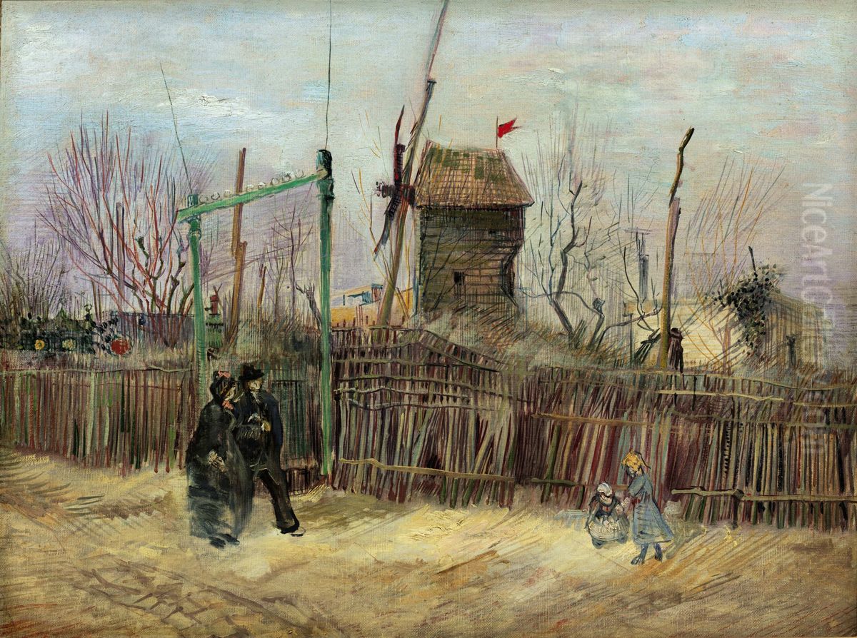 Street Scene in Montmartre Oil Painting by Vincent Van Gogh