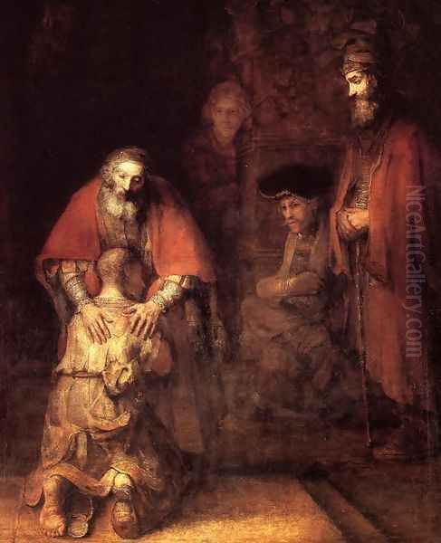 The Return of the Prodigal Son c. 1669 Oil Painting by Harmenszoon van Rijn Rembrandt