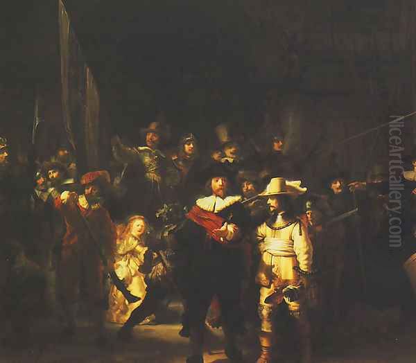 The NightWatch Oil Painting by Harmenszoon van Rijn Rembrandt